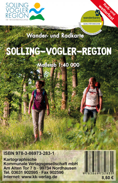 Solling-Vogler-Region 1:40.000 Wanderkarte KKV
