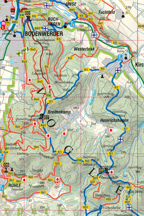 Solling-Vogler-Region 1:40.000 Wanderkarte KKV