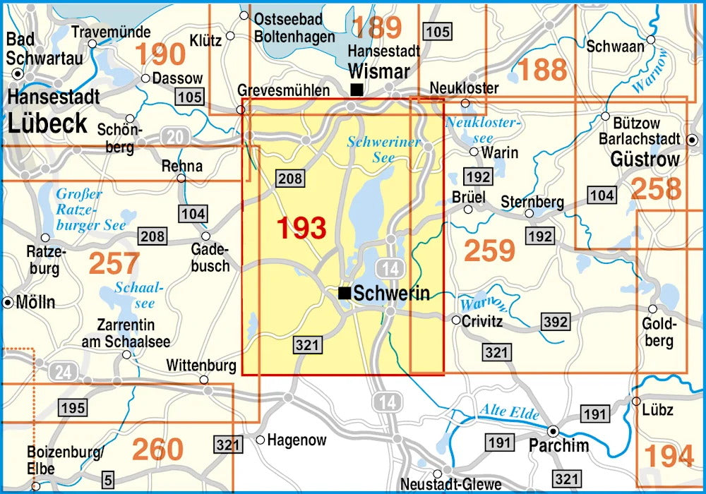 193 Schwerin und Umgebung 1:50.000