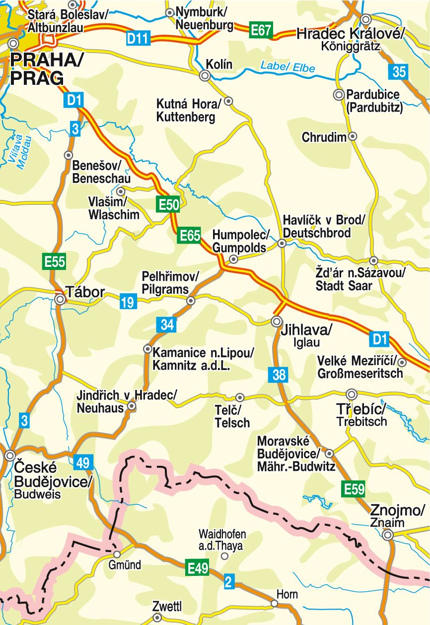 CS005 Mittelböhmen - 1:200.000 - Straßenkarte