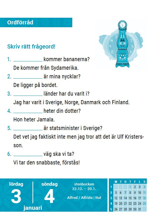 Sprachkalender Schwedisch 2026