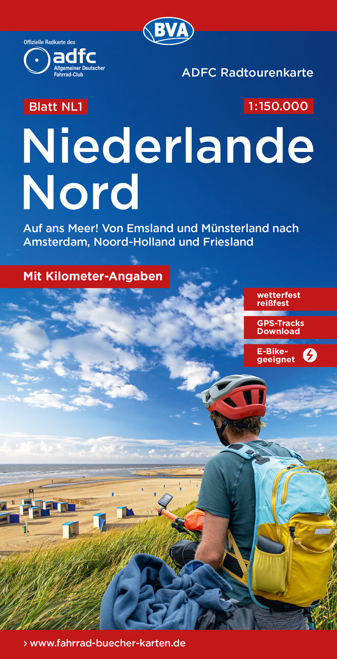 Niederlande Nord - ADFC-Radtourenkarte 1:150.000
