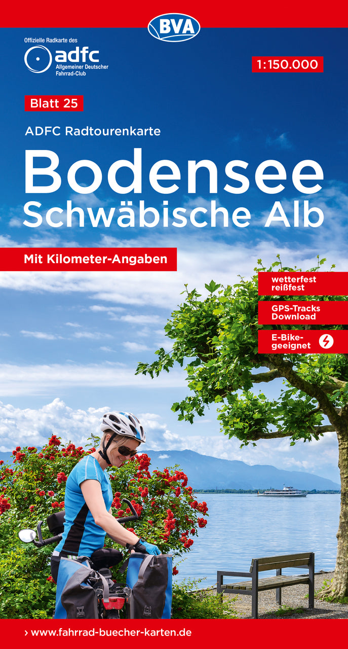 9783969902592 ADFC BVA Bodensee Radtourenkarte 2025