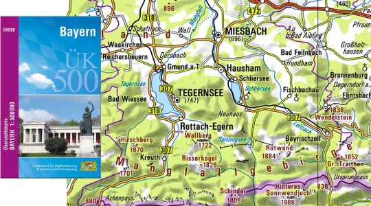 Übersichtskarte Bayern 1:500.000 Normalausgabe