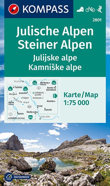 2801 Julische Alpen/Julijske alpe 1:75.000 - KOMPASS Wanderkarte