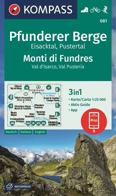 081 Pfunderer Berge 1:25.000 - Kompass Wanderkarte