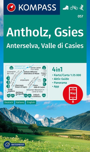 057 Antholz, Gsies, Anterselva, Valle di Casies- Kompass Wanderkarte