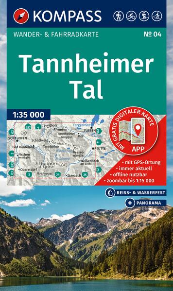 04 Tannheimer Tal 1:35 000 - Kompass Wanderkarte