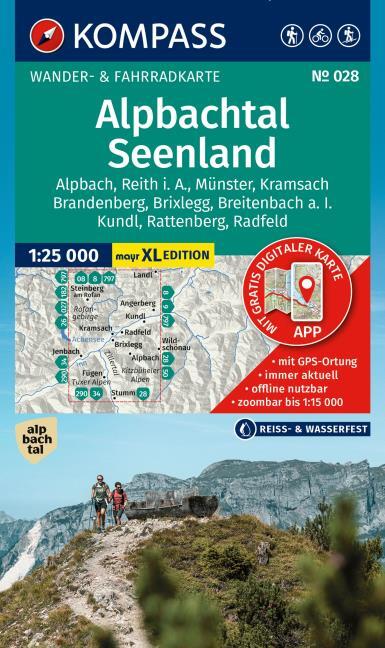 028 Alpbachtal, Seenland 1:25.000 - KOMPASS Wanderkarte