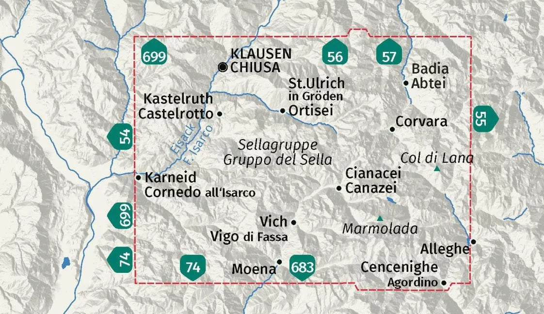 59 Sellagruppe 1:50.000 - Kompass Wanderkarte