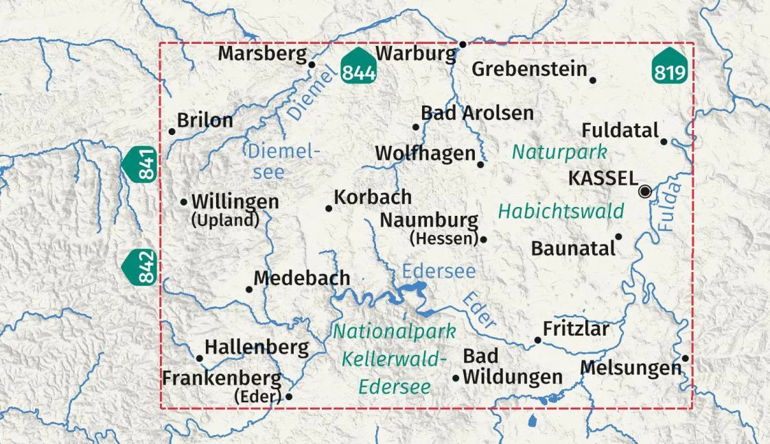 845 Nationalpark Kellerwald-Edersee - Kompass Wanderkarte