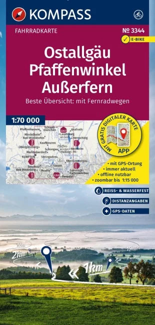 3344 Ostallgäu, Pfaffenwinkel, Außerfern 1:70.000