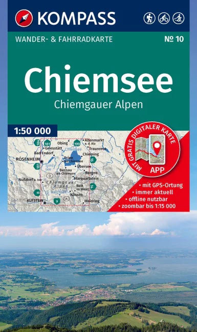 10 Chiemsee, Chiemgauer Alpen - Kompass Wanderkarte