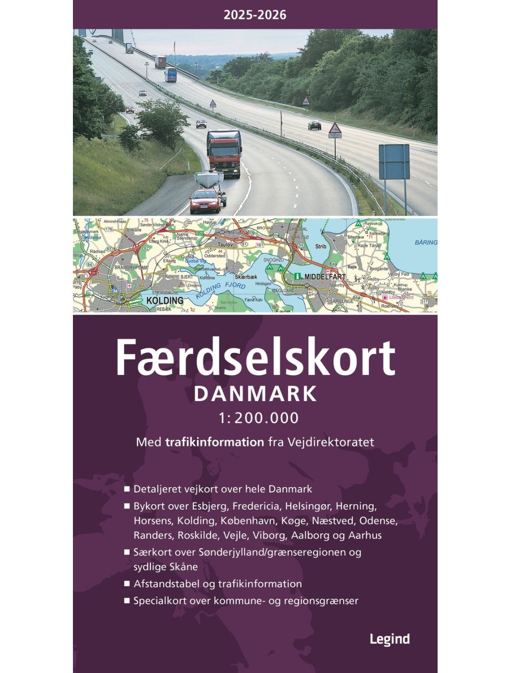 Dänemark Faerdselskort 1:200.000 Straßenatlas