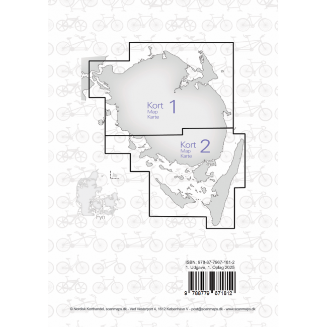 Fünen - Fahrrad und Wanderkarte 1:50.000 - 2 Karten im Set