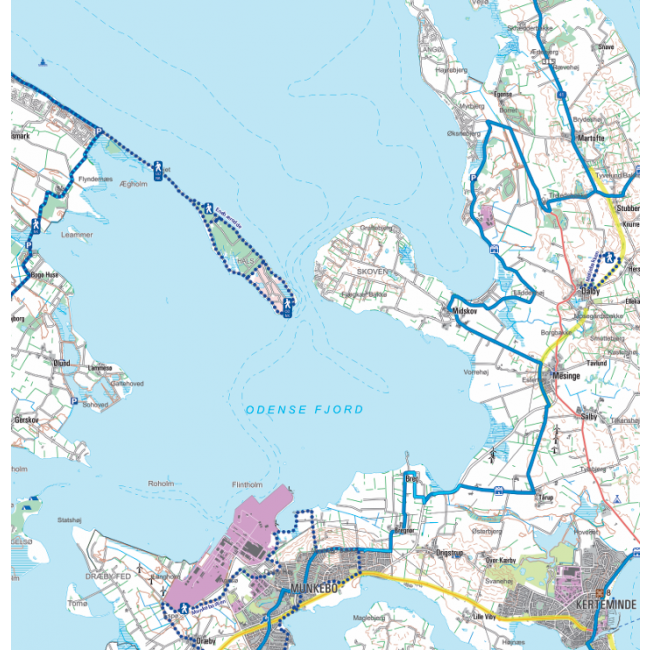Fünen - Fahrrad und Wanderkarte 1:50.000 - 2 Karten im Set