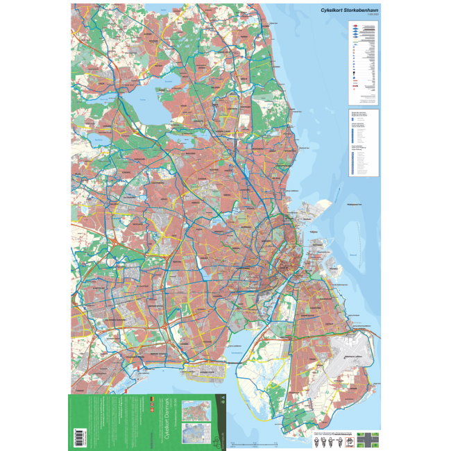 Fahrradkarte Dänemark und Kopenhagen 1:500.000 / 1:35.000