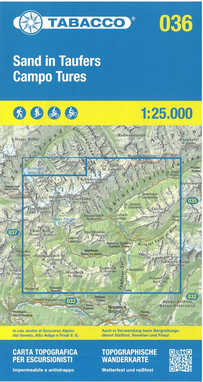 Tabacco Wanderkarten 1:25.000 (Alpen, Südtirol, Dolomiten)