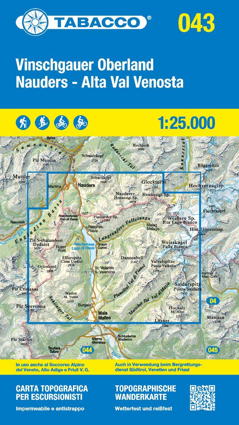 Tabacco Wanderkarten 1:25.000 (Alpen, Südtirol, Dolomiten)