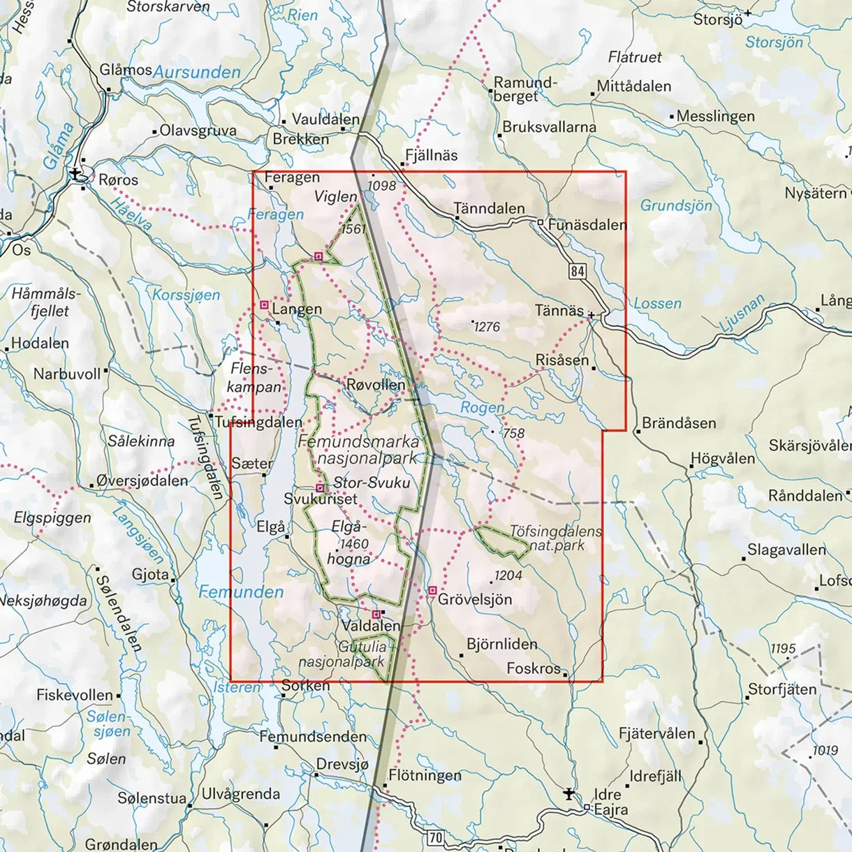 Grövelsjön & Rogen 1:50.000