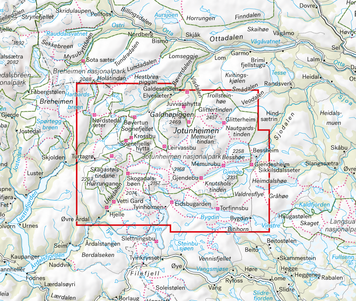 Turkart Jotunheimen 1:50.000