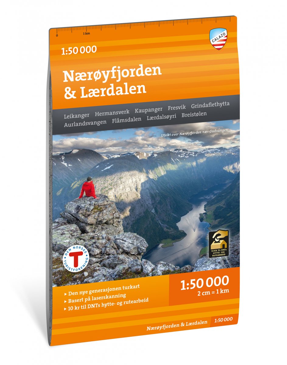 Nærøyfjorden & Lærdalen 1:50.000 Wanderkarte Calazo