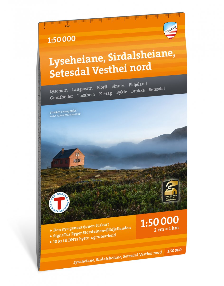 Lyseheiane - Sirdalsheiane & Setesdal Vesthei nord 1:50.000 Calazo Wanderkarte