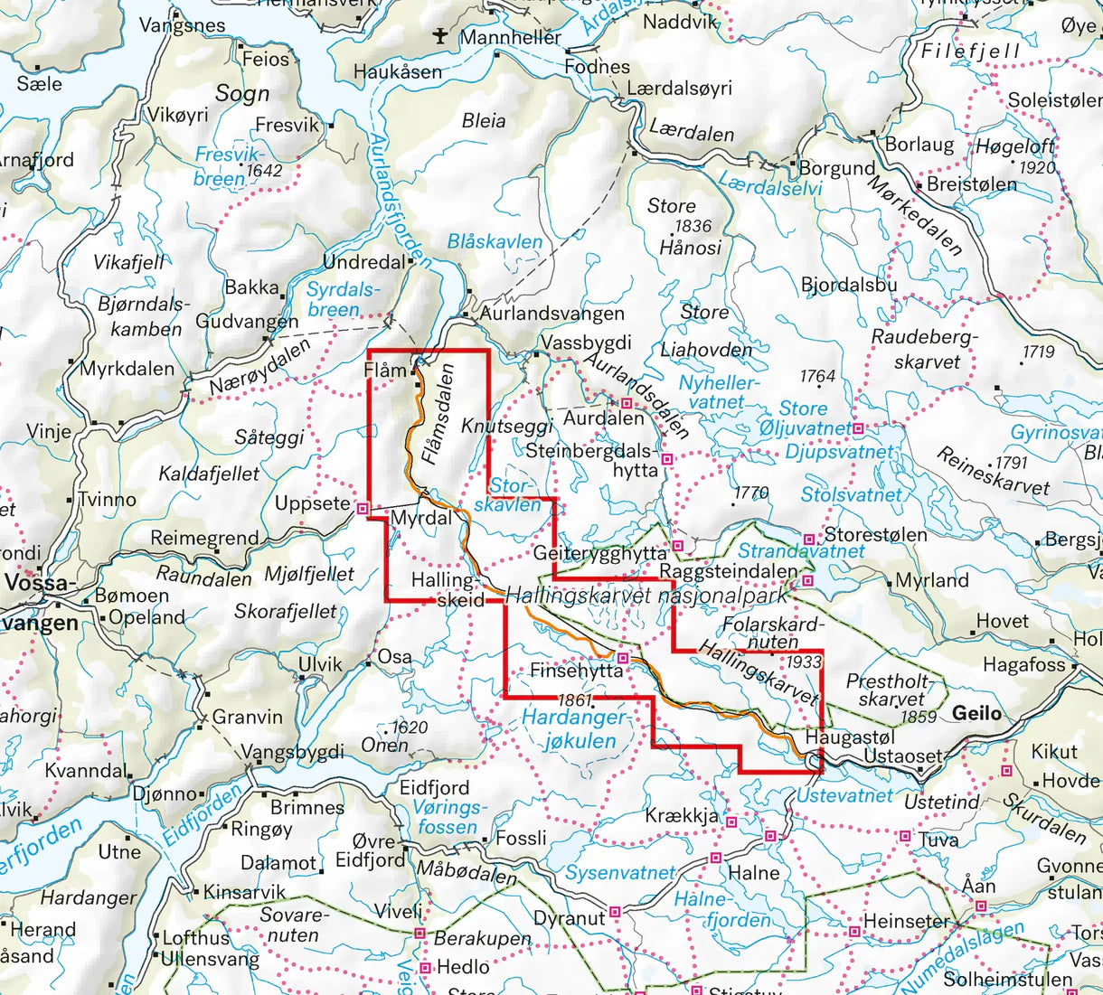 Rallarvegen 1:25 000 Fahrradkarte