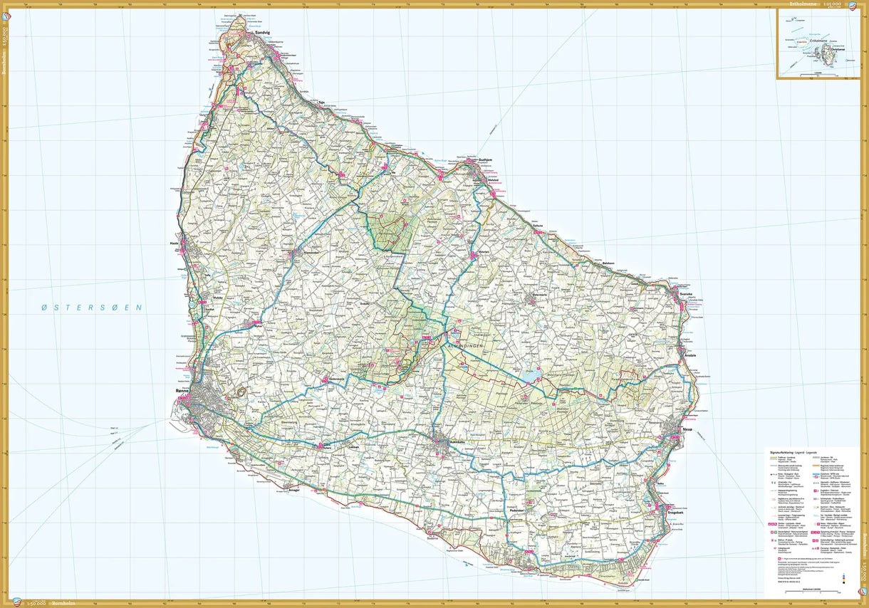 Bornholm Cykelkort 1:50.000