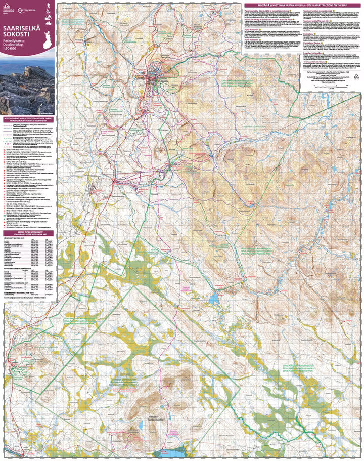 Saariselkä Sokosti - Wanderkarte 1:50.000 Finnland