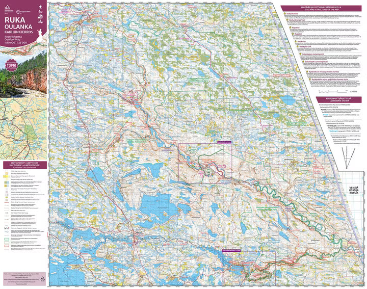 Ruka Oulanka Karhunkierros - Wanderkarte 1:50.000 / 1:25.000 Finnland