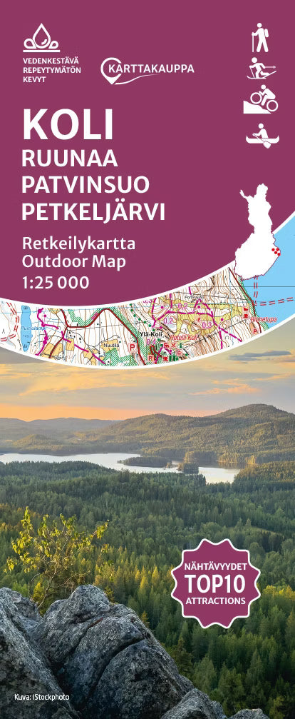 Koli Ruunaa Patvinsuo Petkeljärvi - Wanderkarte 1:25.000 Finnland