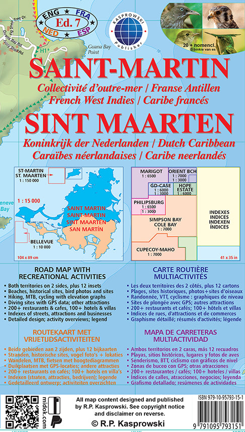 Saint-Martin - Sint Maarten Straßenkarte - 1:15.000