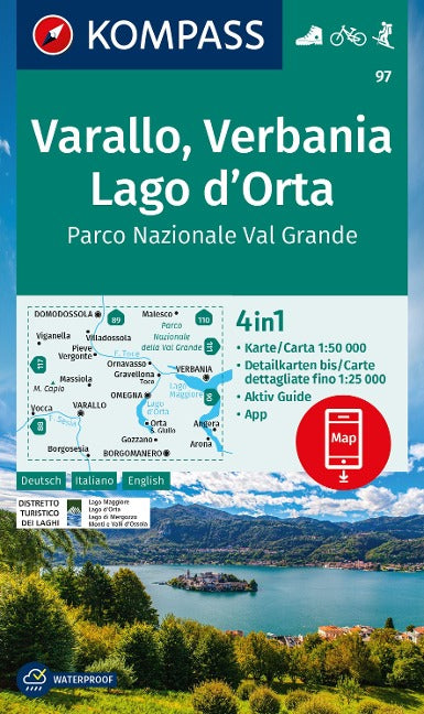 97 Varallo, Verbania, Lago d'Orta, Parco Nazionale Val Grande 1:50.000 - Kompass Wanderkarte