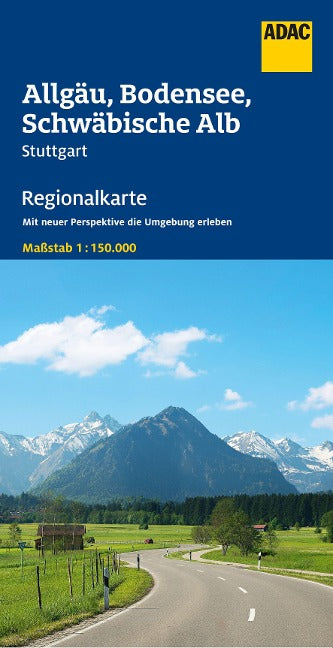 Allgäu, Bodensee, Schwäbische Alb, Stuttgart 1:150.000 - ADAC Regionalkarte