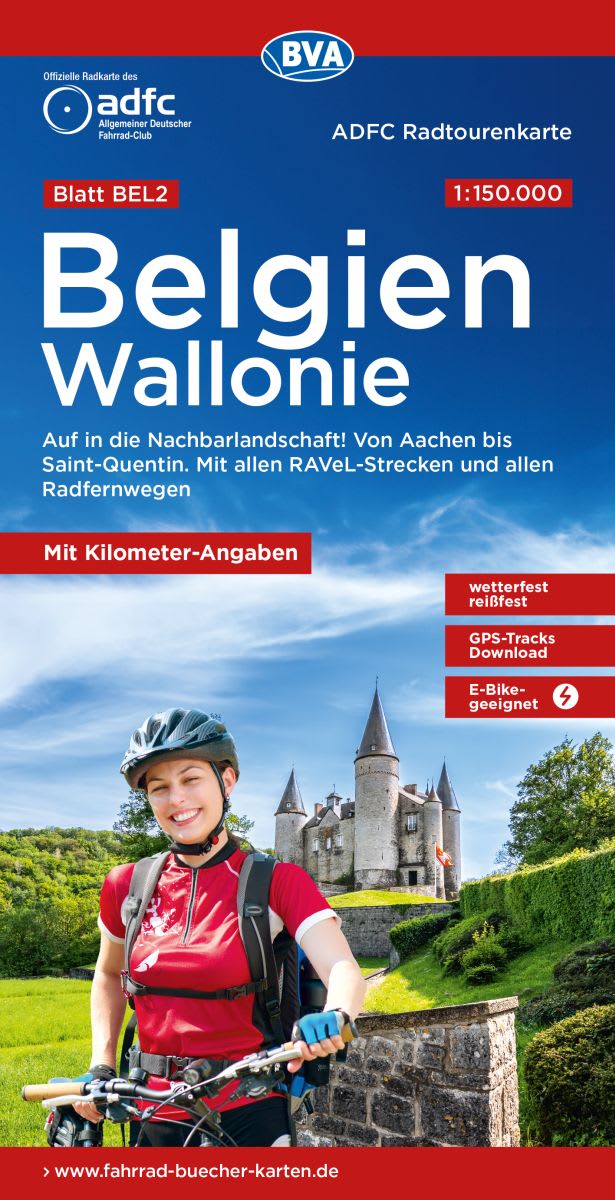 Wallonie 1:150.000 (BEL 2) - ADFC-Radtourenkarte Belgien