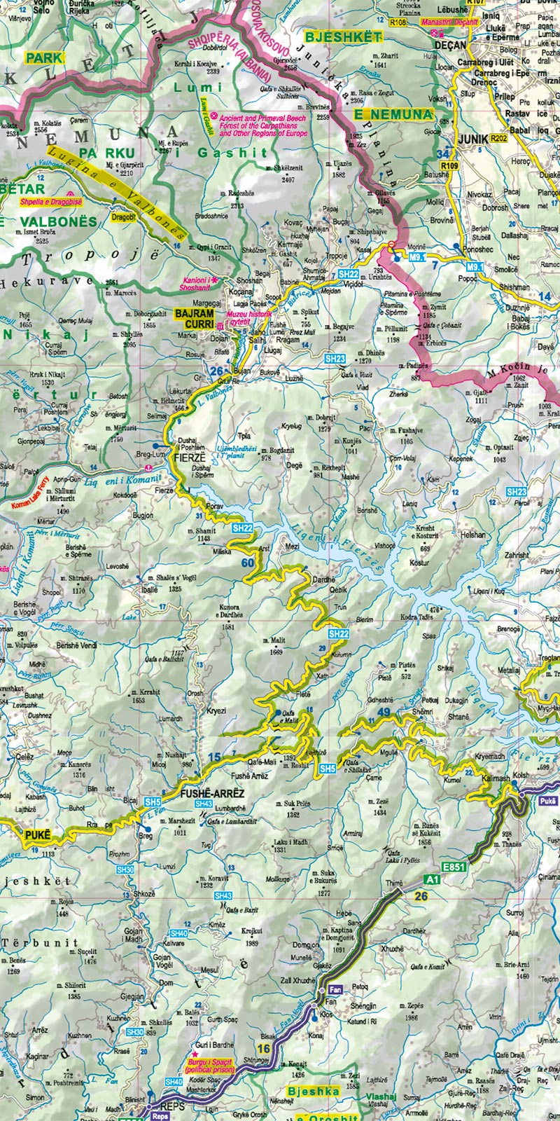 Albanien 1:280.000 - MoTourMaps - Motorradkarte