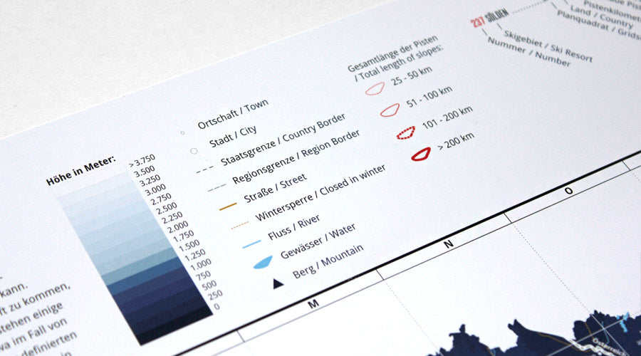 Alpenkarte mit 266 Skigebieten