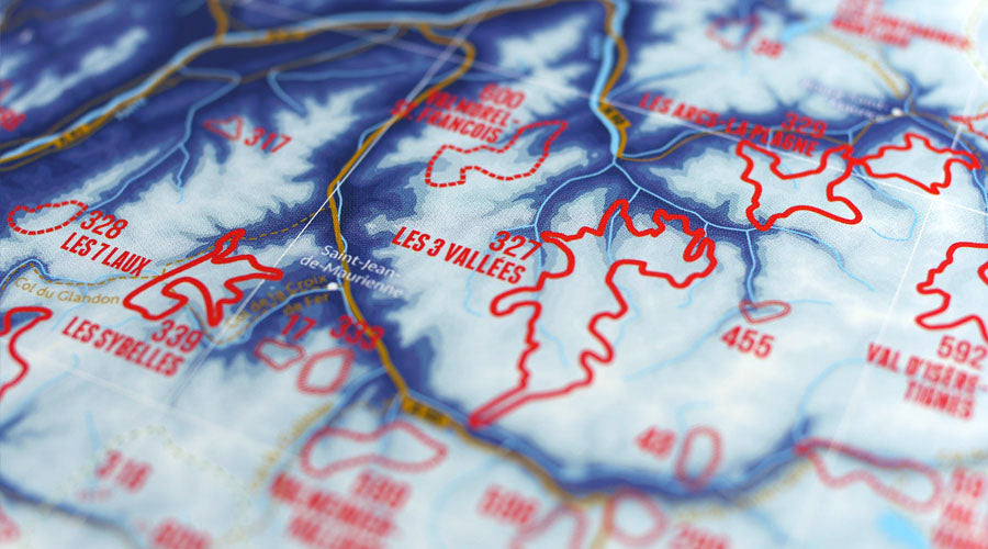 Alpenkarte mit allen 581 Skigebieten