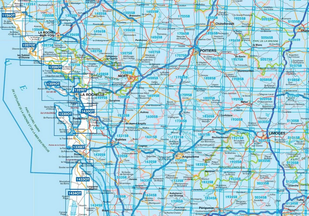 Aquitaine Nord 1:25.000 - Topographische Karte Frankreich Série Bleue