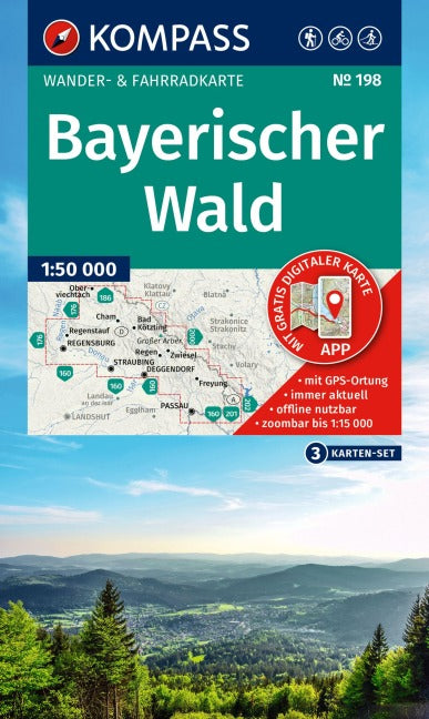 198 Bayerischer Wald 1:50.000 - Kompass Wanderkartenset