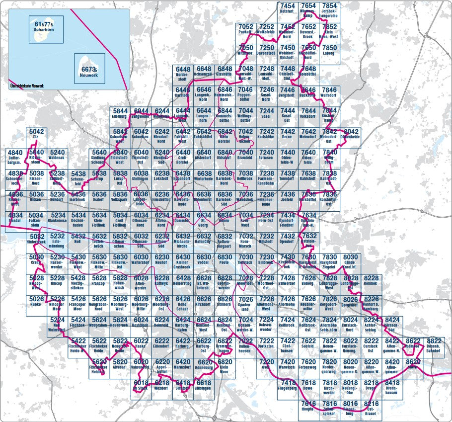 Grundkarten Hamburg 1:5.000 - Nordwest - farbige Ausgabe