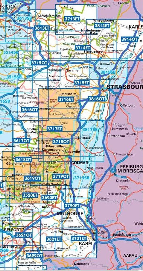 Elsass 1:25.000 - Topographische Karte Frankreich