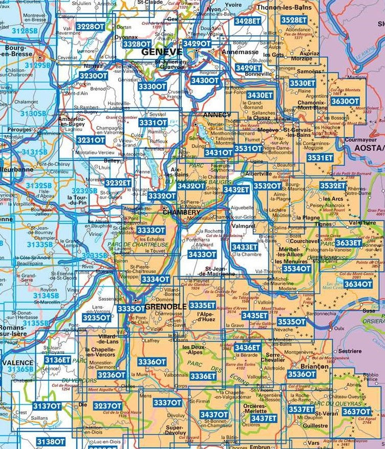 Französische Alpen 1:25.000 - Topographische Karte Frankreich Série Bleue