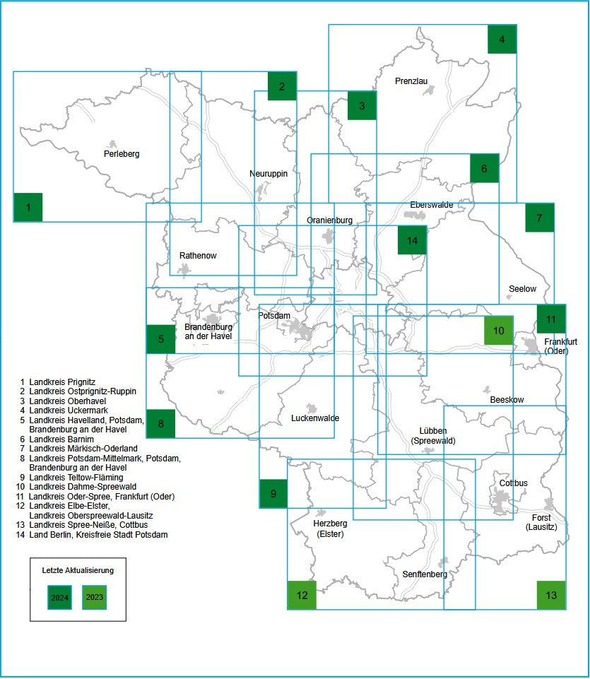 Brandenburg Kreiskarten 1 : 100.000