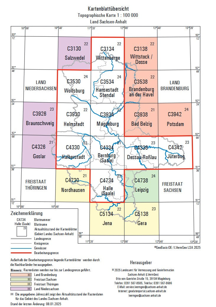 Sachsen-Anhalt 1:100.000 Topographische Karten