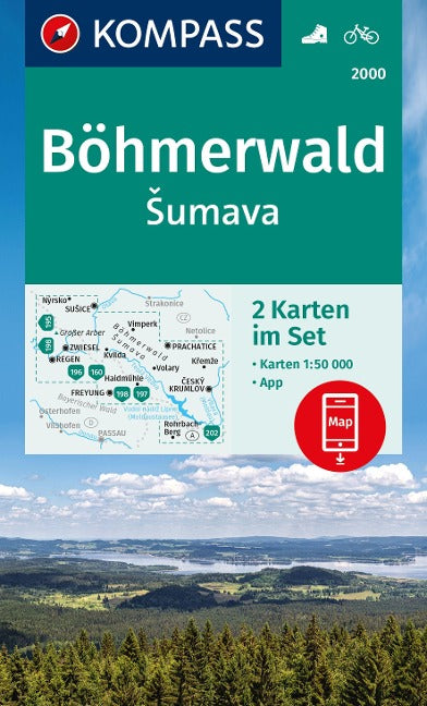 2000 Böhmerwald, Sumava 1:50.000 - Kompass Wanderkartenset