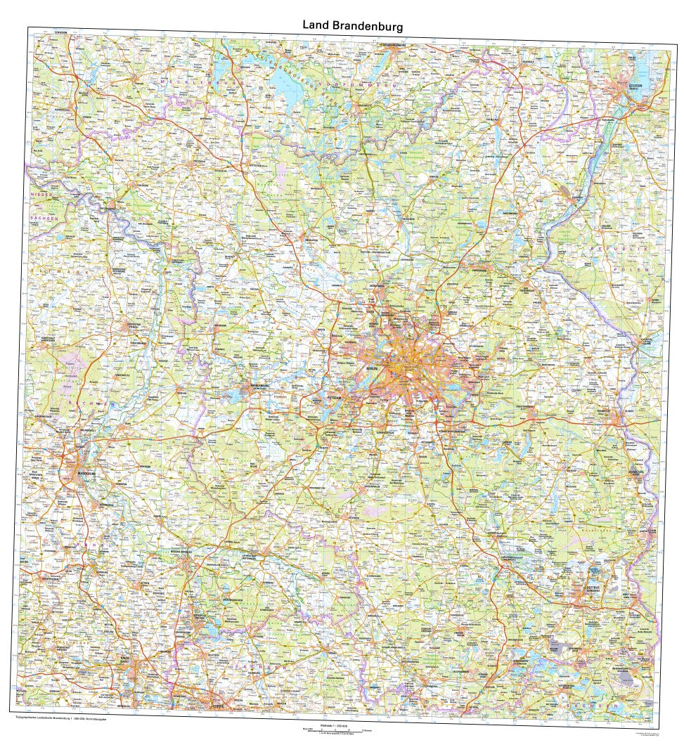 Übersichtskarte Brandenburg 1:250 000