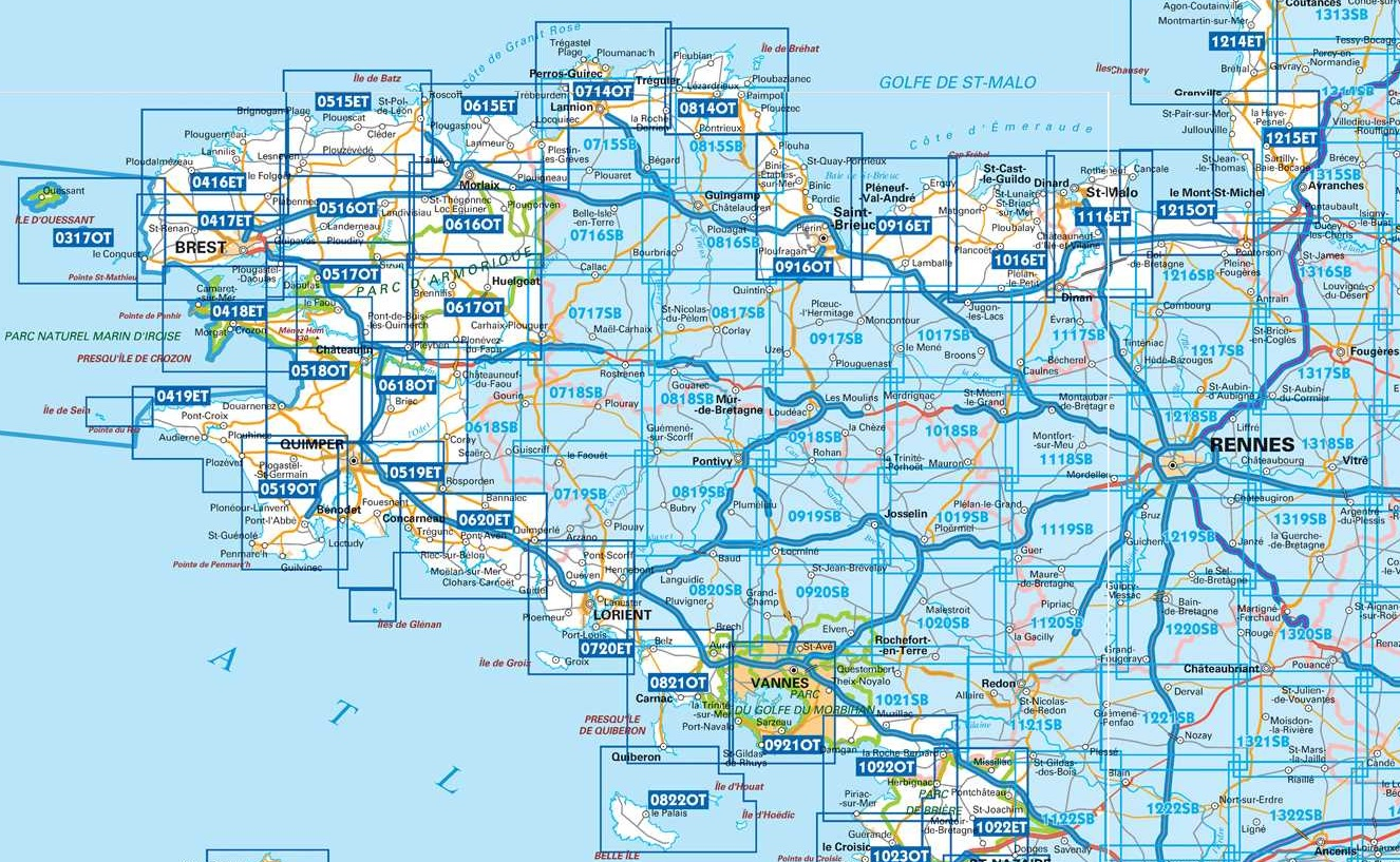 Bretagne 1:25.000 - Topographische Karte Frankreich Série Bleue