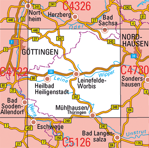 Thüringen 1:100.000 Topographische Karten
